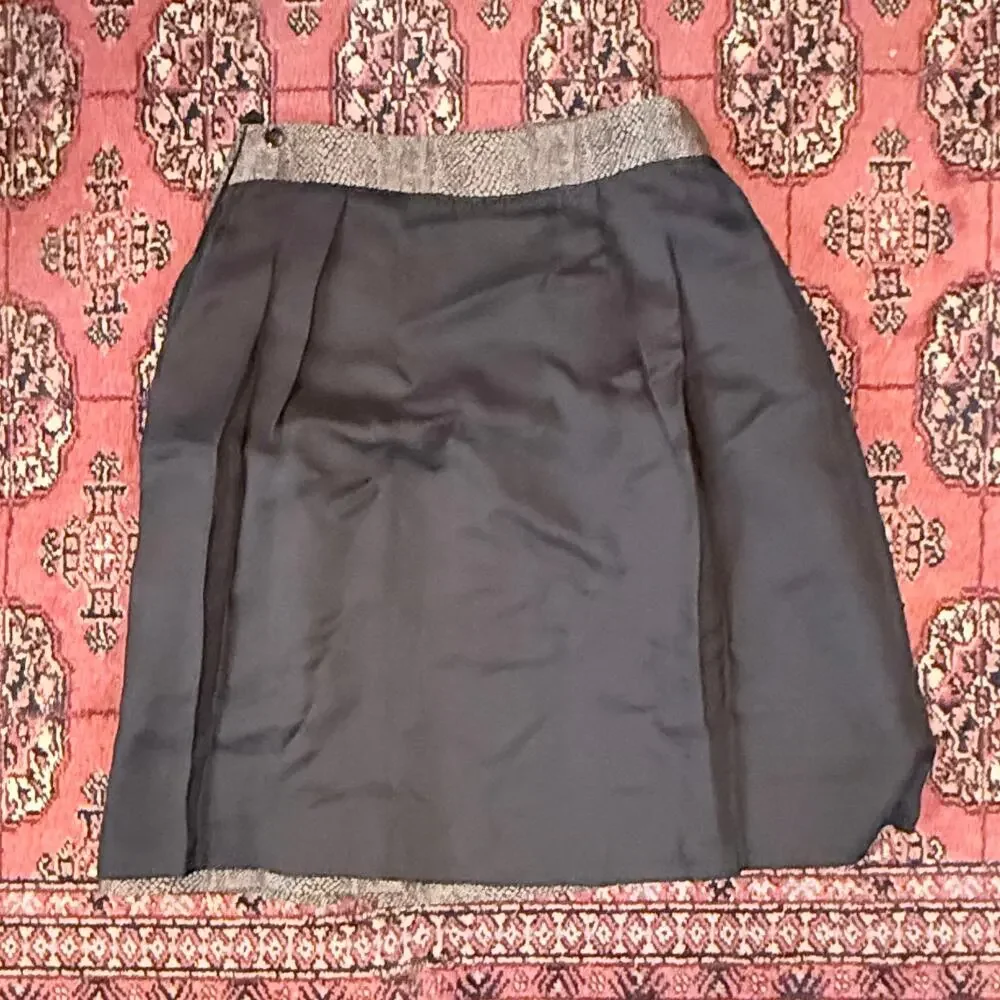 Helios & Luna Snake Print A-Line Skirt‎ with Contrast Trim Size 6